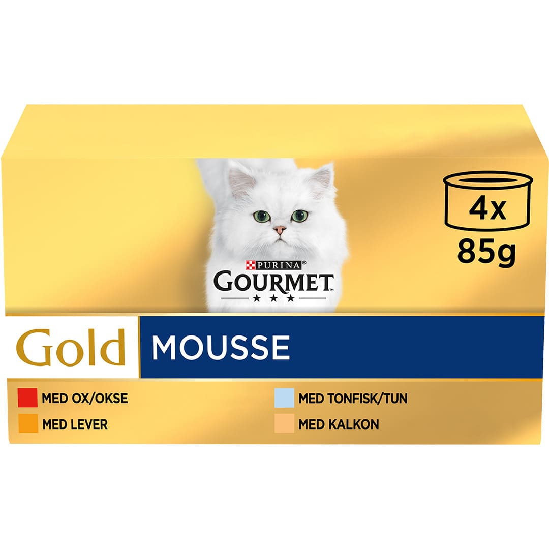 GOURMET™ Gold Mousse med Tunfisk, Lever, Kalkun & Okse