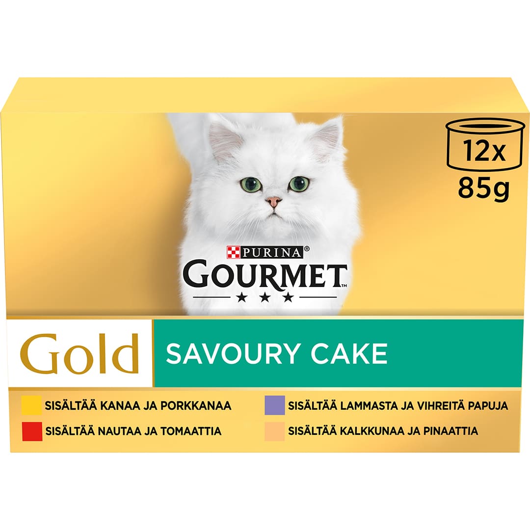GOURMET™ Gold Savoury Cake med Okse, Kylling, Kalkun & Lam (12-pack)