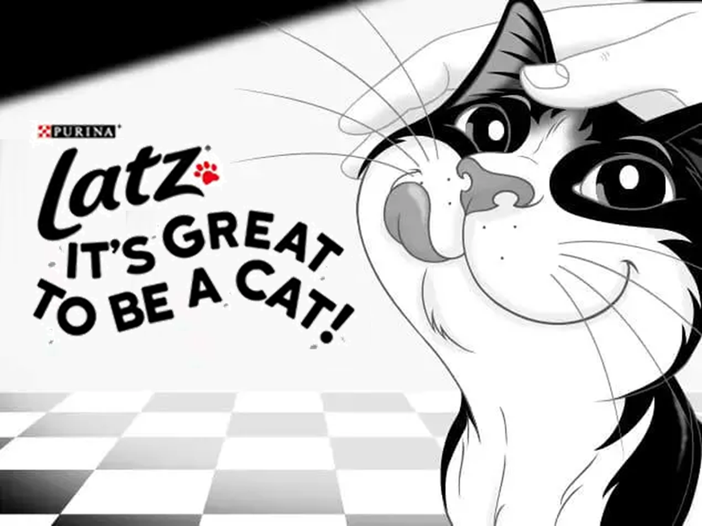 Latz slikker seg om munnen 