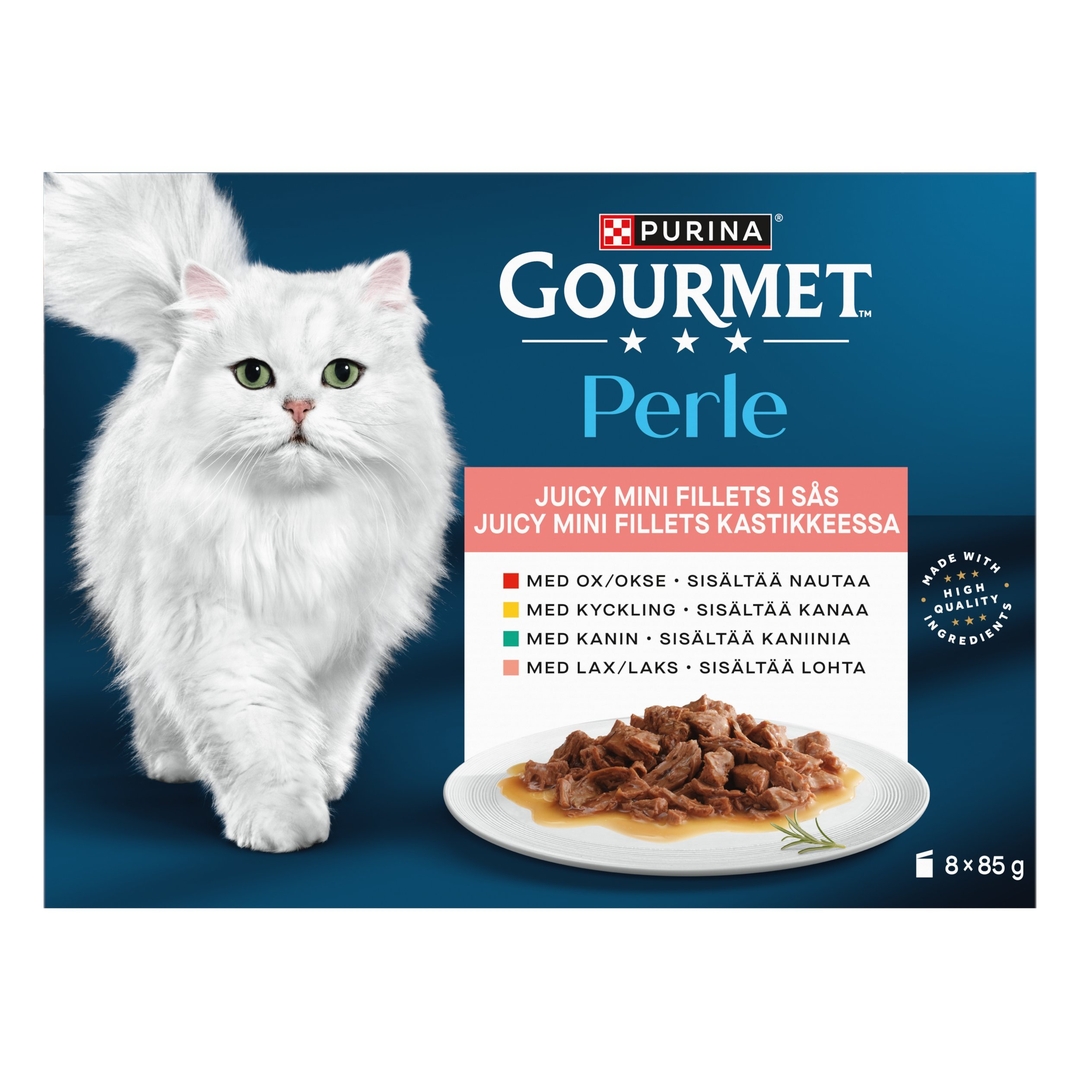 GOURMET™ Perle Minifileter i saus med Okse, Kylling, Kanin & Laks