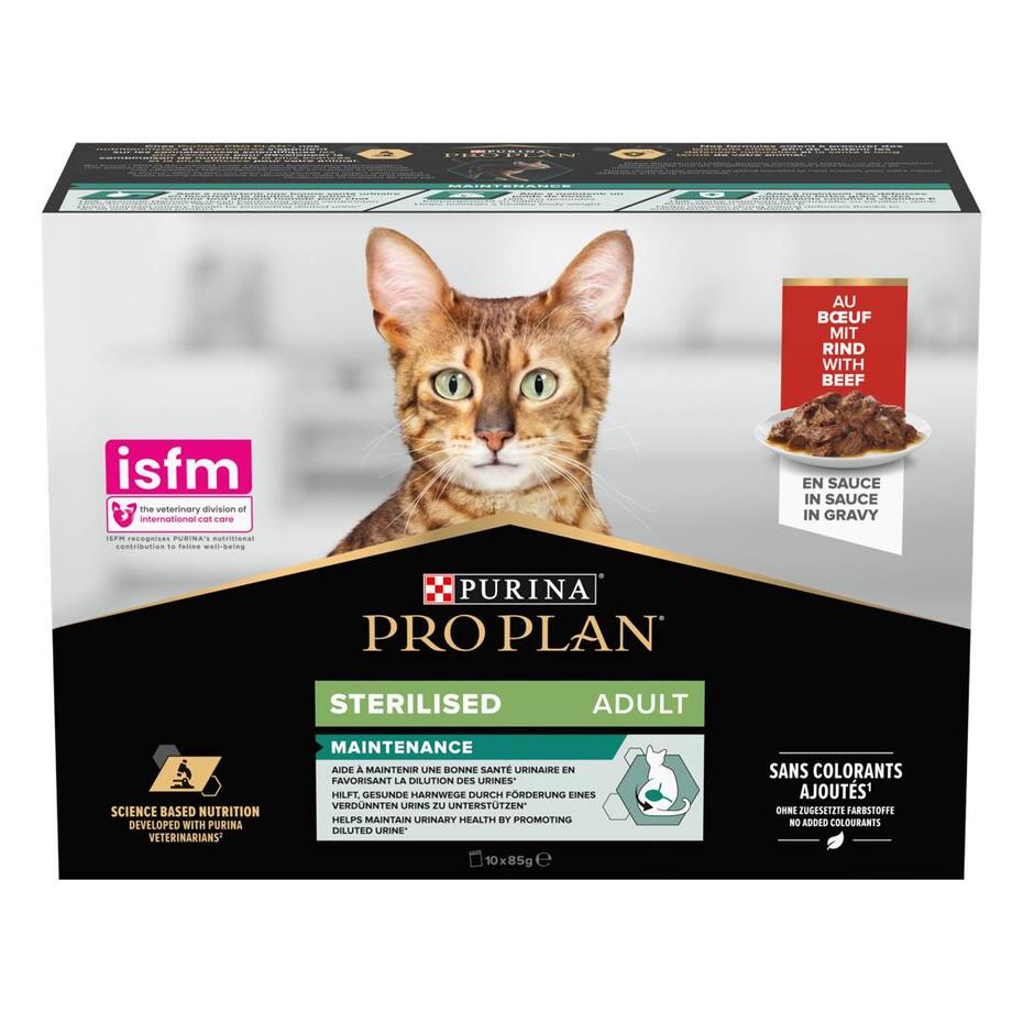 PURINA® PRO PLAN® Adult STERILISED MAINTENANCE med okse i saus