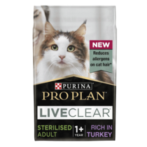 PRO PLAN Allergen Reducing Sterlised LIVECLEAR Turkey Dry Cat Food