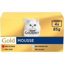 GOURMET® Gold Mousse med Tunfisk, Lever, Kalkun & Okse