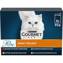 GOURMET® Perle Gravy Delight med Kylling, Okse, Laks & Tunfisk