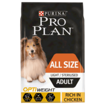 PRO PLAN® All Sizes Adult Light/Sterilised Rik på Kylling