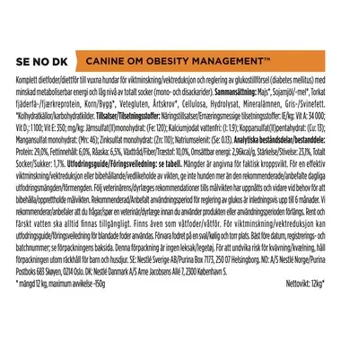PRO PLAN® VETERINARY DIETS Canine OM Obesity Management (Tørrfôr)