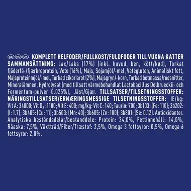 PURINA ONE® Adult Katt, Rik på Laks og Helkorn