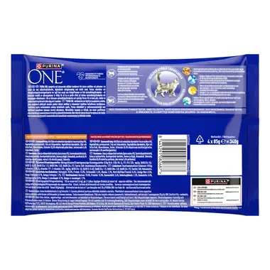PURINA® ONE® STERILCAT, med Okse og Gulrøtter, og Mini Filets i saus med Kylling och Grønne bønner