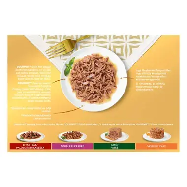 PURINA GOURMET™ GOLD Succulent Delights med laks, 85g boks