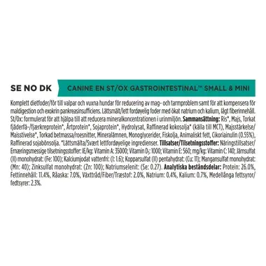 PURINA® PRO PLAN® VETERINARY DIETS EN Gastrointestinal Small&Mini voksne hunder og valper tørrfôr pose