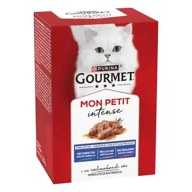 GOURMET® Mon Petit Intense Fish Variety med Tunfisk, Laks & Ørret