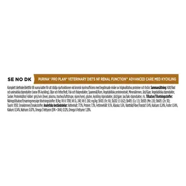 PRO PLAN® VETERINARY DIETS Feline NF Renal Function Advanced Care med Kylling (Våtfôr)