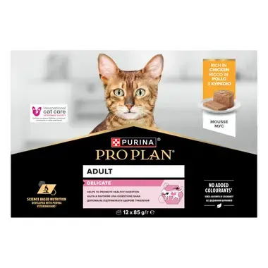 PRO PLAN® Delicate Mousse rik på Kylling 12x85g