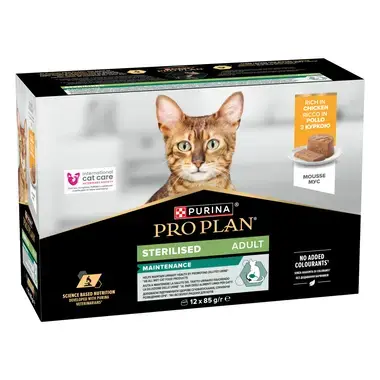 PRO PLAN® Sterilised Maintenance Mousse  rik på Kylling 12x85g