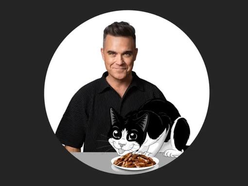 Latz og Robbie, Latz spiser mat fra en skål