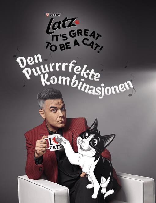 Latz og Robbie sammen, Robbie holder I love cats-kopp